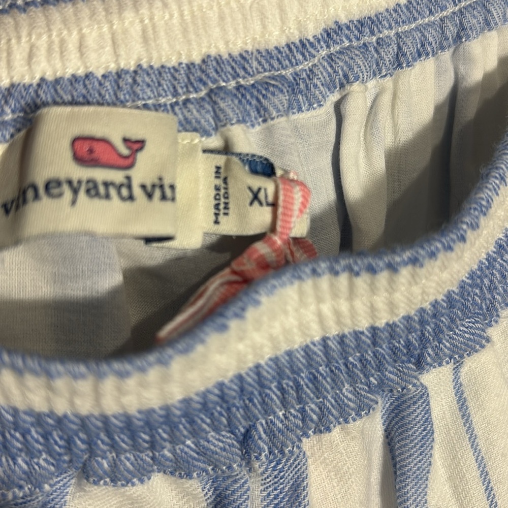 Vineyard Vines Blue and White Striped Off-Shoulder Romper - Picture 10 of 16